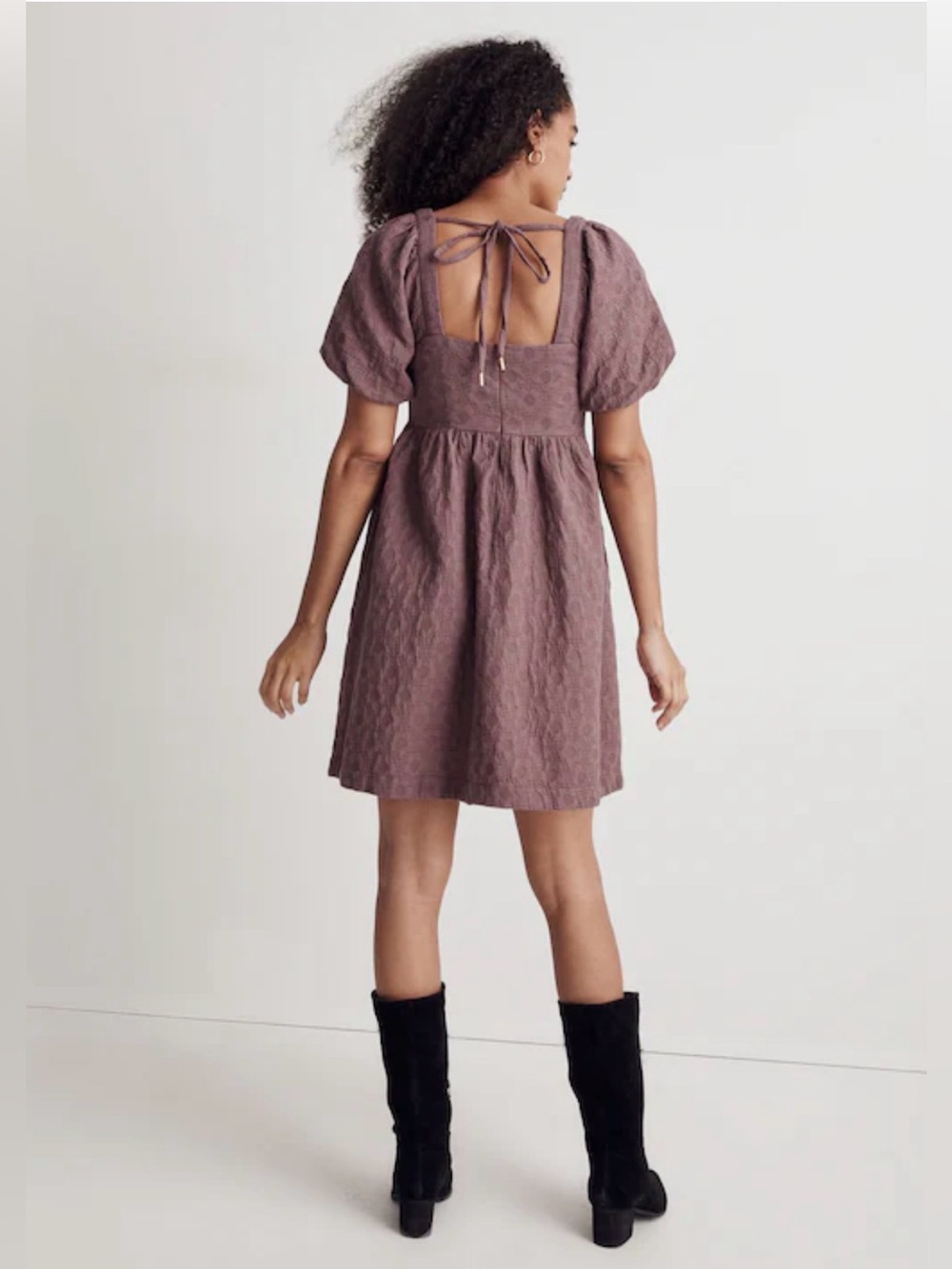 Madewell Floral Quilted Puff-Sleeve Mini Dress